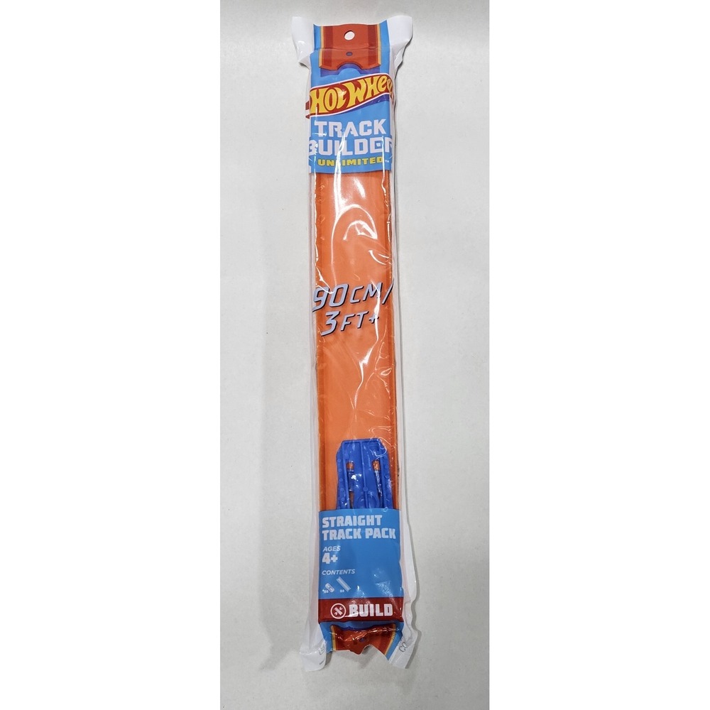 🔥Hot Wheels Track Builder Unlimited 90cm/3FT+ Straight Track Pack, Orange, New‎